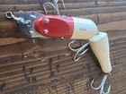 Vintage Creek Chub Red and White Wooden Jointed  Pikie Lure with glass eyes — photo 7