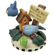 Debbie Mumm Our America Candle Jar Topper Bird House Garden Spring Friends New