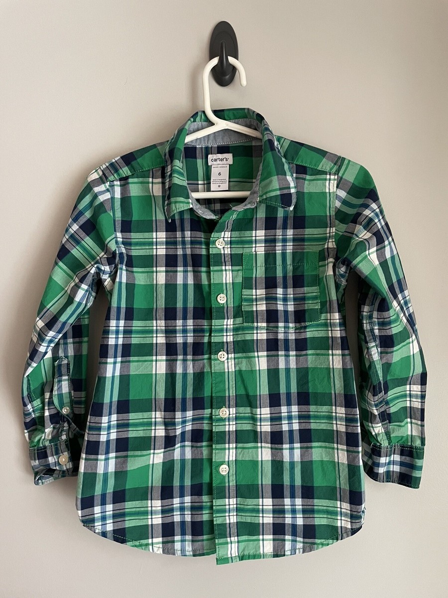 Carter's Size 6 Green Easter Plaid Spring Button Down Dress Shirt | eBay