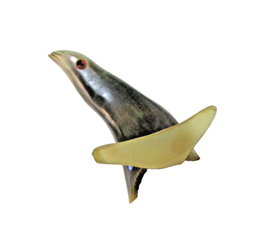 Vtg Carved Cow Horn SEA LION / SEAL Figurine 3 ½” long x 6” tall eBay