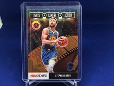 STEPHEN CURRY 2019-20 HOOPS PREMIUM STOCK LIGHT CAMERA ACTION ORANGE PRIZM # 2