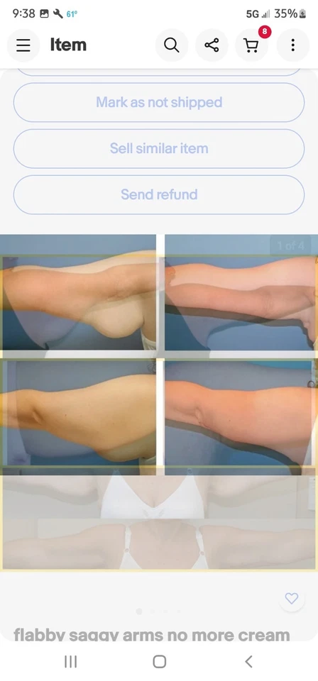 2 Flabby saggy arms no more 奶油紧致纤薄收紧脂肪团快速工作 — 第 3/4 张图片