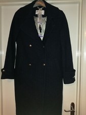Gianni Feraud Double Breasted Navy Wool Coat Size 8 Bnwt