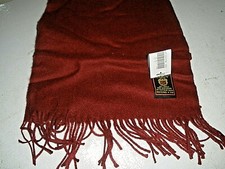 NEW Vintage Berkshire 100 Acrylic Scarf Burgundy 12" X 32" H