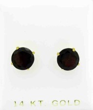 GENUINE 6.24 Cts GARNETS STUD EARRINGS 14K GOLD - Free Certificate - SCREW BACKS