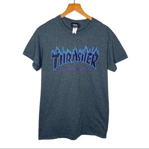 thrasher blue flame shirt