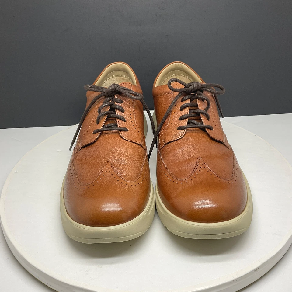 Zapatos Allen Edmonds Para Hombre 13 Beaumont Punta de Ala Derby Oxford Cuero Coñac Foto 2 de 4