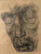 🔥 RARE Vintage 1949 Modern Surrealist SLEEPING HEAD Lithograph, Joseph HIRSCH