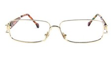 Club LA 8605 Womens Retro Rectangular Fancy Gold Metal Eyeglasses 90s Italy NOS