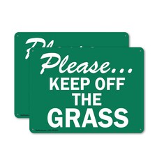  2 Pack Please...Keep Off The Grass Trespassing Property OSHA Sign Decal Metal