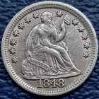 1848 Seated Liberty Half Dime 5c Higher Grade XF - AU Details #72195