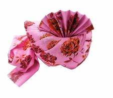 Indian Traditional Cotton Flower Printed Pink Rajasthani Turban For Men