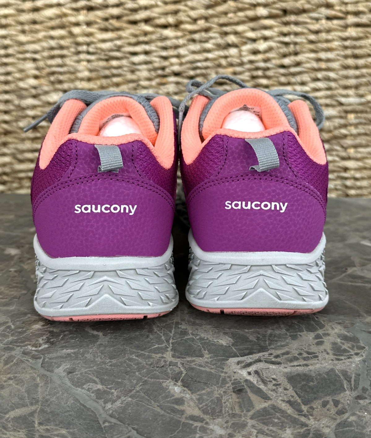 Saucony S-Wind Youth Size 7M Women’s 8.5M Athletic Shoes Purple Gray Coral thumbnail 5