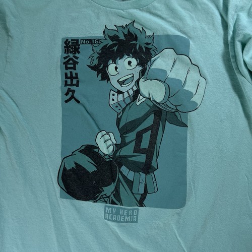 My Hero Academia Shirt Boys Medium Long Sleeve Green Funimation - Picture 3 of 6