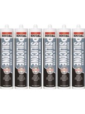 6 x Soudal Roof and Gutter Silicone Sealant Grey 300ml