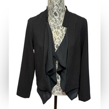 BCBGeneration Small Black Draped Open Front Career Blazer Jacket