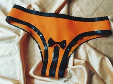 Latex Rubber Gummi bow crotchless Shorts briefs panties customized 0.4mm 1301