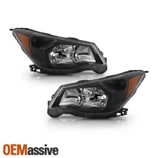 Fit 2014-2016 Subaru Forester Oe Halogen Style Pair Black Headlights Replacement Fit 2014-2016 Subaru Forester Oe Halogen Style Pair Black Headlights Replacement