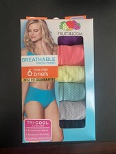 Fruit Of The Loom Underwear Womens 10/3xl Low Rise Briefs Micro Mesh 6 Pair