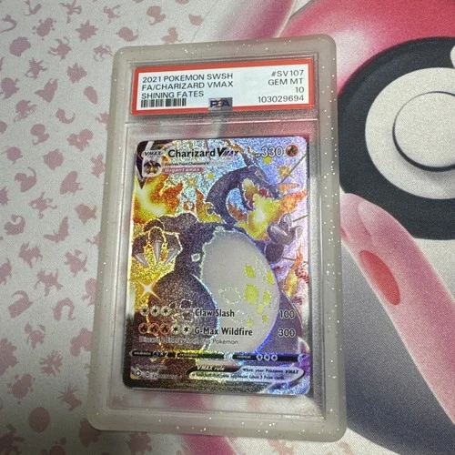 2021 POKEMON SWORD & SHIELD SHINING FATES #SV107 FULL ART/CHARIZARD VMAX PSA 10