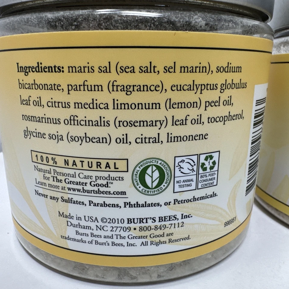 Burt's Bees Therapeutic Bath Crystals Eucalyptus Oil 1 lb Discontinued Lot x 2 - Image 4 of 4