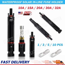 10A 15A 20A 30A 32A Fuse Holder In-line Solar Panel Cable PV Connectors 1000V DC