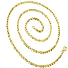 18K Yellow Gold Filled Tarnish-Free Italian 20 inch 3mm Round Box Chain Necklace