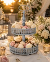Etagere 2-StöCkig Metall Grau ServierstäNder Cupcake Obst Deko Vintage HöHe 50Cm