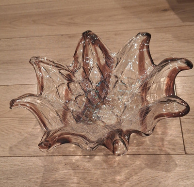 Italian  Artglass Purple Iridescent  Decorative  Bowl