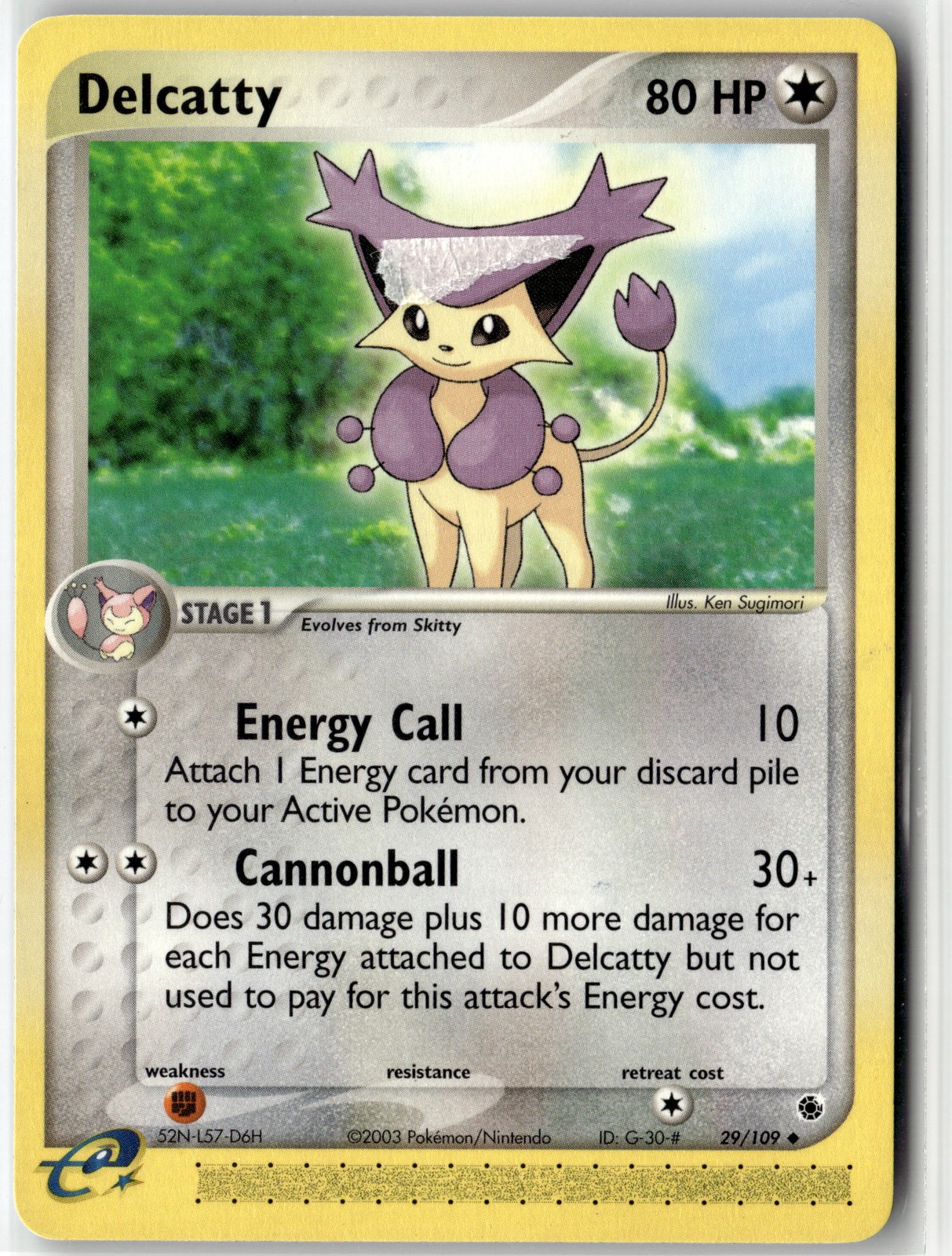 Delcatty Uncommon Ruby and Sapphire 29/109 NM