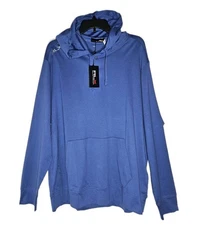 RLX Ralph Lauren Men’s Blue Lightweight Pima Cotton Henley Hoodie shirt Sz XL