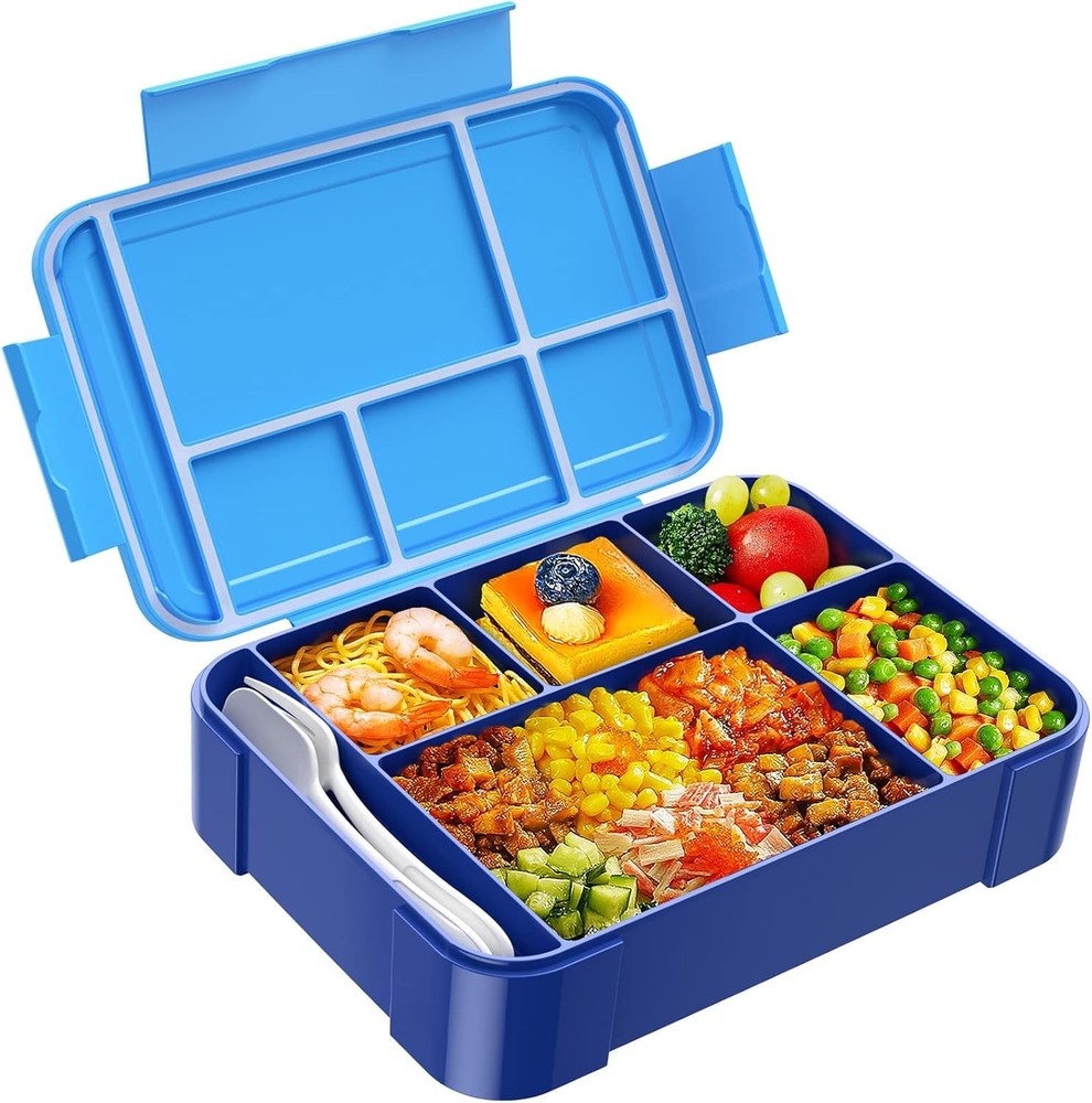 Bento Box Kids Lunch Box - 1450ml Lar Leakproof 6 partments