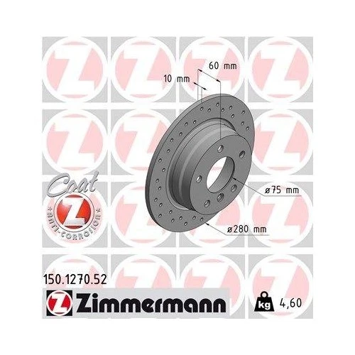 2x Disque de frein ZIMMERMANN 150.1270.52 convient pour BMW - Photo 1/1