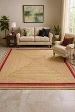 Tappeto Juta Forma Quadrata Tappeto Reversibile 100% Juta Tappeto Intrecciato Moderno Look Rustico