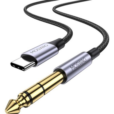 USB C Kabel 6,35 mm TRS Adapter 1 Meter Stereo AUX Lautsprecher Kopfhörer