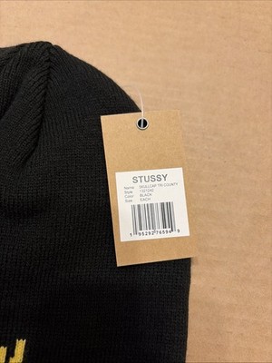 Stussy Tri County Champion Skullcap Beanie Black/Yellow W/ Tags | eBay