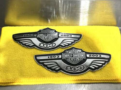 HARLEY DAVIDSON TOURING OEM 100TH ANNIVERSARY GAS TANK EMBLEMS 1903-2003 H13
