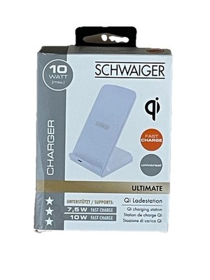 Schwaiger Qi Ladestation 10W Fast Charge Wireless Charger Universal