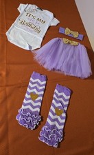 NWT Baby First Birthday Purple Four Piece Dress Set