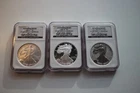 2006 American Eagle 20th Anniversary Silver 3 Coin Set NGC all 69's - Nice Coins