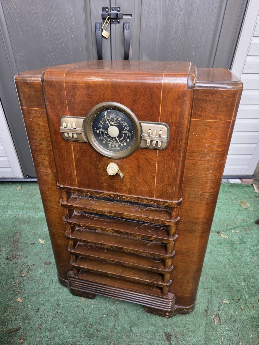 Zenith Art-Deco Console Tube Radio 10s464 ☆All Original Untouched