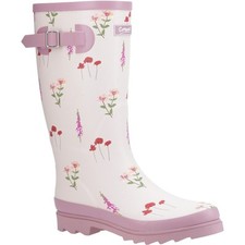 Image of Cotswold Wildflower Tall Pink Rubber Female Patterned Wellingtons