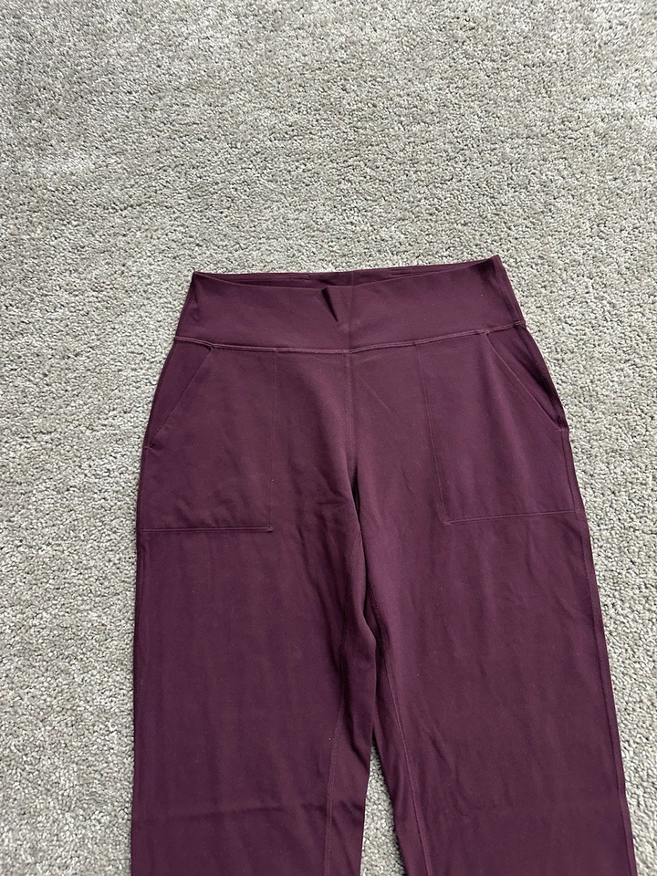 Pantalones de chándal Lululemon Align rojo borgoña tiro alto atletismo elásticos para mujer 10 Foto 3 de 4