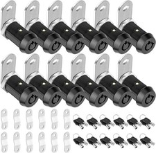 PTEROMY 12 Pack Cabinet Lock with Keys, 1-18 Heavy Duty Tubular Cam Lock for