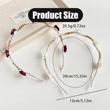 Yimluofa Rose Pearl Headband Set Women Girls Red White Floral Hair Accessories