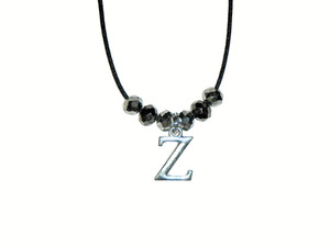 INITIAL "Z" PENDANT NECKLACE (14 1/2"):  HAND-MADE JEWELRY BY T.L.C.