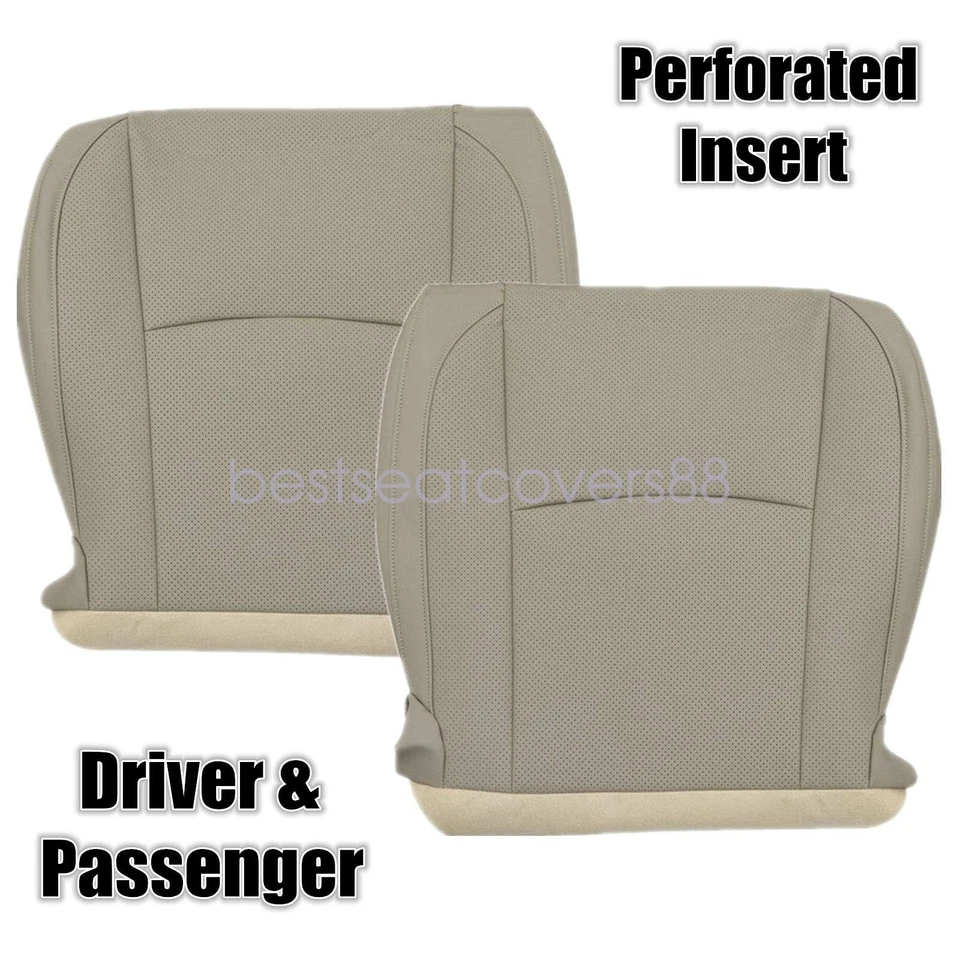 Driver & Passenger Bottom Leather Seat Cover Tan Perf For 2003-2009 Lexus RX330 - Image 3 of 4