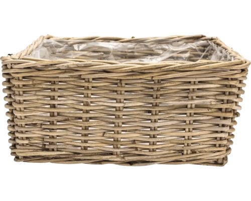 Pflanzkorb Leah Bali Naturfaser 23 X 23 X 11 Cm Grau Braun Inkl. Pflanzfolie-image