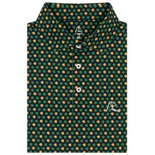 JUST IN Rhoback Notre Dame Golden Clover Men's Performance Polo,Gameday UPF 40 