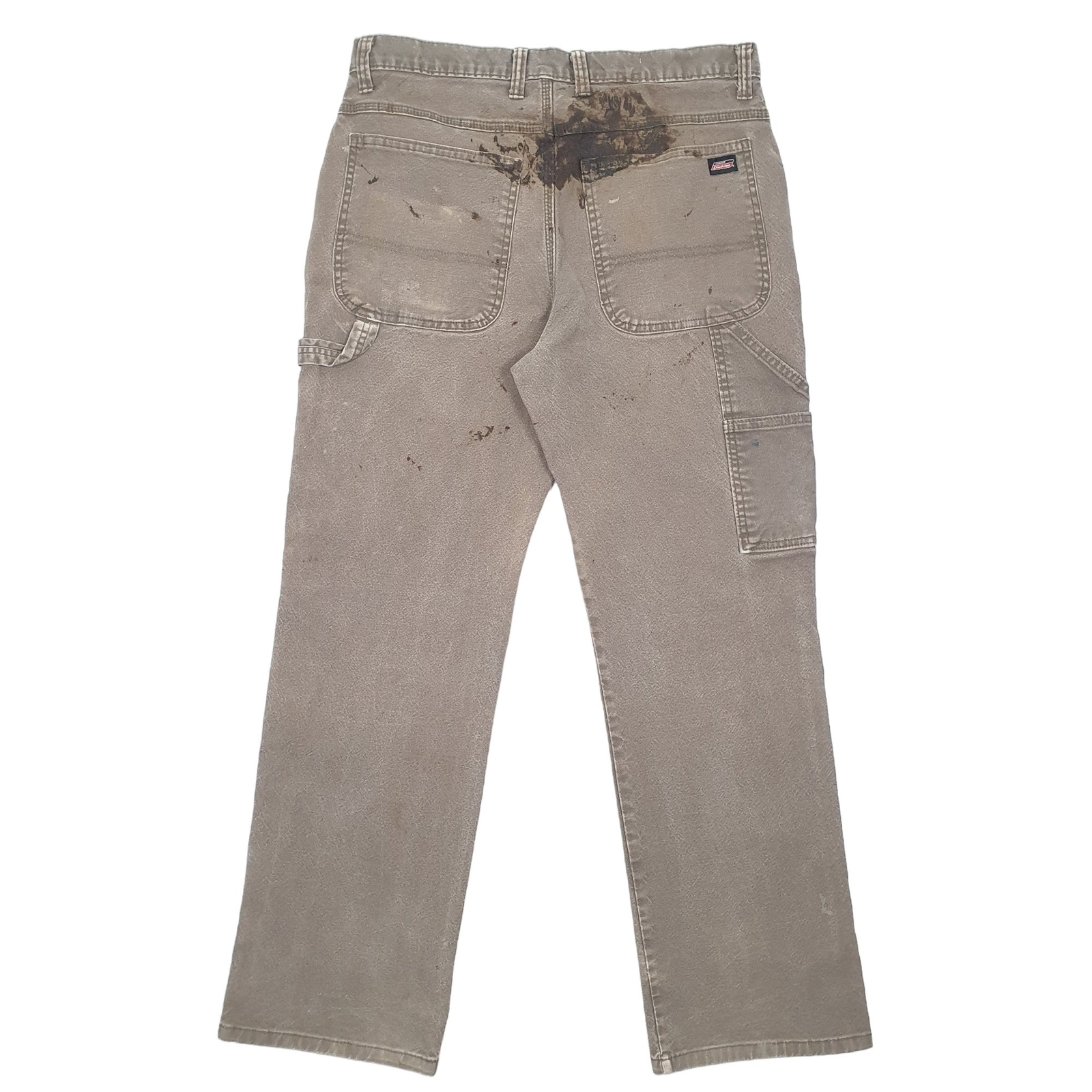 DICKIES Carpenter Workwear Trousers Cotton Khaki Mens W32 L30 image 3